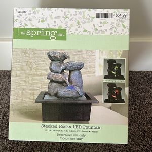 NEW Stacked Rocks LED Fountain - Color Changing LED Lights - 10.2x8.4x6.6 in